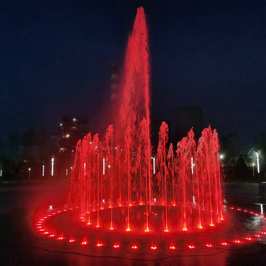 耒阳广场程控喷泉为城市增添了色彩