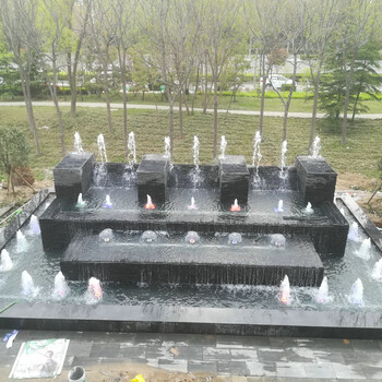 枣庄小区程控喷泉功能与艺术的结合