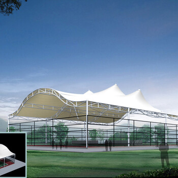 三明市网球场张拉膜,加油站屋顶膜结构安装
