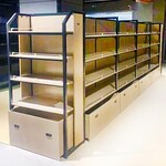 四川超市货架展示架便利店商超小卖部零食置物架钢木陈列展架
