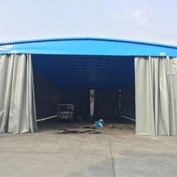 蘭州活動推拉雨棚折疊伸縮遮陽蓬大型戶外倉庫帳篷電動雨棚