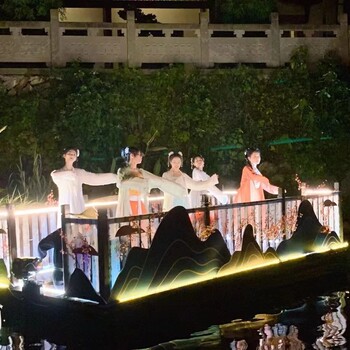 夜游水上表演電動舞臺船花船演出船