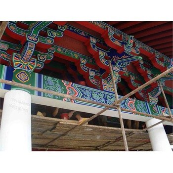 天津古建門樓彩繪畫
