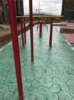 仿青石板壓模地坪，懷化彩色混凝土壓印地坪材料廠家