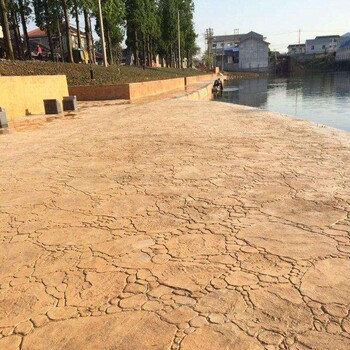 汾陽市市政步行街仿石藝術壓花混凝土地坪施工材料