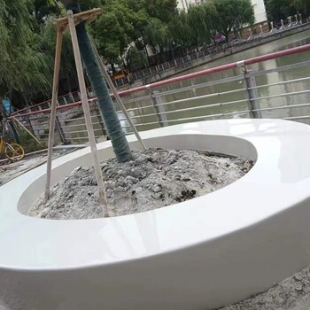 定制新型泰科磨石坐凳GRC樹(shù)池HPC混凝土座凳異形座椅