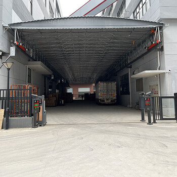 電動推拉雨篷桂盛大跨度伸縮懸掛折疊棚上門安裝