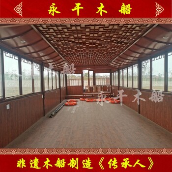 供應大型水上餐飲船生產廠家景區電動觀光畫舫船餐廳