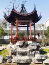 古建八角涼亭雙層古建涼亭防腐木炭化木樟子松四角涼亭龍鳳閣
