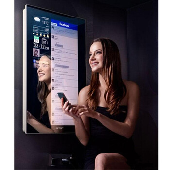 圆形浴室镜智能魔镜洗手台镜面广告机智能化妆镜卫生间智能镜子