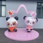 广州儿童医院景观小品玻璃钢卡通熊猫雕塑定制