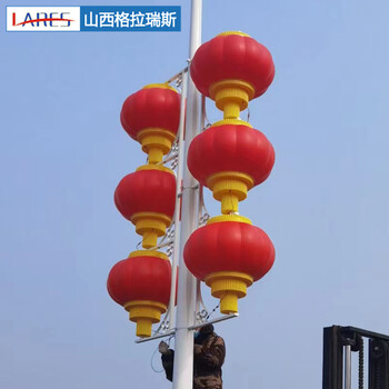 太陽能led中國結(jié)路燈南京春節(jié)路燈桿亞克力燈籠裝飾燈