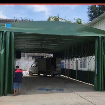 福建定制移動伸縮帳篷活動推拉雨棚籃球場遮陽蓬