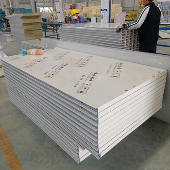 上海聚氨酯夹芯彩钢板保温隔热洁净板100mm聚氨酯净化板