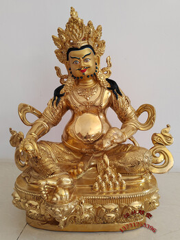 藏巴拉佛像铜雕厂加工铸造各种藏传全铜黄财神密宗铜像定制