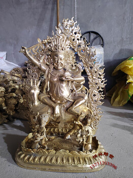 吉祥天母佛像定做雕塑厂铸造藏传全铜50厘米班丹拉姆护法密宗铜像