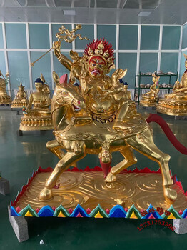 吉祥天母佛像藏传全铜骡子天王班丹拉姆护法密宗铜像定制摆件