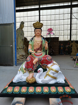 华严三圣佛像厂铸造大型寺庙铸铜1.2米文殊普贤菩萨铜像定制