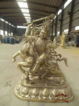 藏传犀甲护法佛像定制雕塑厂铸造各种黄铜金甲衣护法密宗铜像摆件