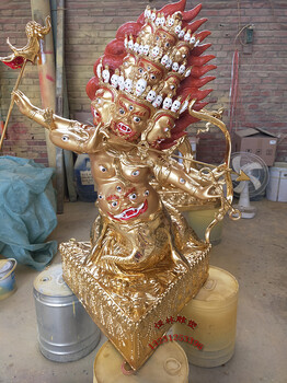 喇呼拉护法佛像恒林雕塑厂铸造寺院全铜宁玛三根本护法密宗铜像