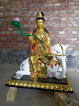 普贤菩萨佛像铜雕厂铸造各种寺院全铜文殊普贤菩萨铜像摆件