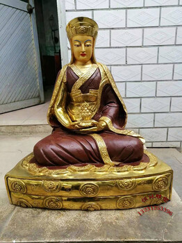 噶举派三祖师佛像铸造各种大型藏传铸铜祖师爷密宗铜像定做厂家