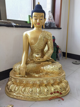 释迦佛佛像保定铜雕厂铸造藏传寺院全铜如来佛密宗铜像摆件