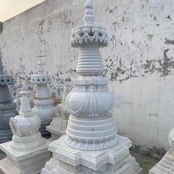 景區石塔寺廟佛塔漢白玉舍利塔雕刻精美威嚴肅穆