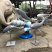 玻璃钢喷水海豚雕塑水上乐园仿真动物摆件园林景观小品装饰