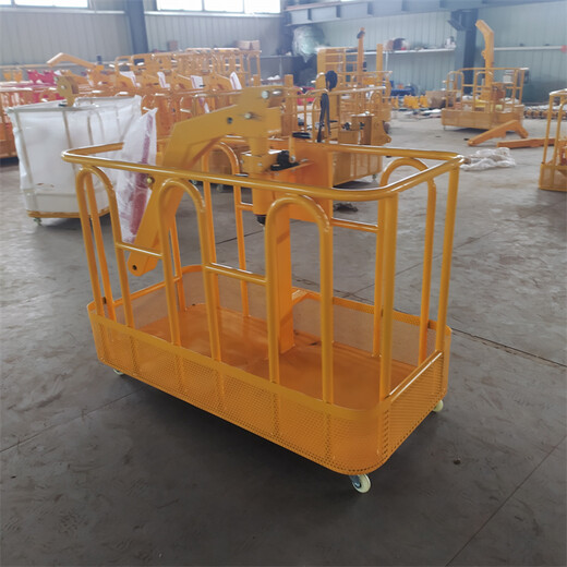 高空作業(yè)吊籃1.5m雙人旋轉(zhuǎn)方管吊車吊籃市政修路燈起重機吊籃