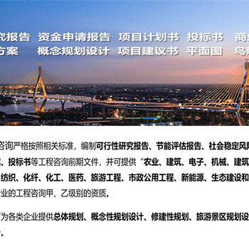 自貢可以寫可研報告6000+案例可行性分析報告項目