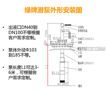 304/316不銹鋼防爆液下泵，醇類臥式儲罐YQYB防爆化工潛泵