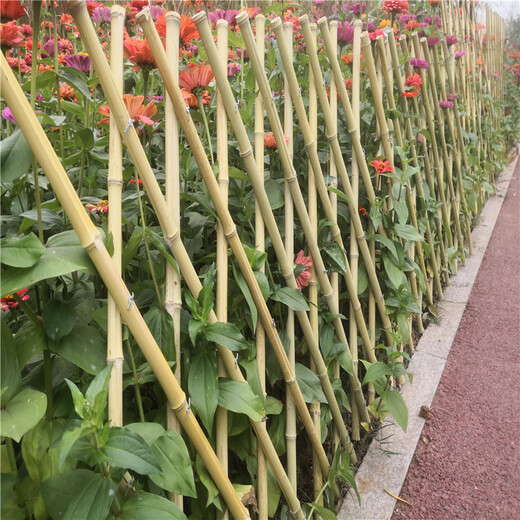 北京周边菜地护栏锌钢道路护栏竹篱笆竹子护栏