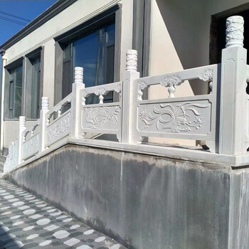 草白玉欄桿雕刻工藝介紹-草白玉石欄桿定制源頭工廠