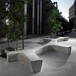 亿锦四川户外Y型仿石坐凳白色灰色清水混凝土浇注石水磨石座椅