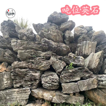 大塊英石原石批發(fā)/紋路石頭假山建造/廣東大英石石場