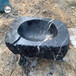 福建圆形洗手盆制作/黑色水钵圆艺设计/吨位黑山石原石价格