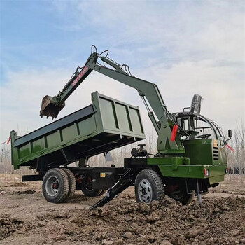 四不像隨車(chē)挖掘機(jī)小型四驅(qū)隨車(chē)挖多功能六輪挖土挖沙運(yùn)輸車(chē)