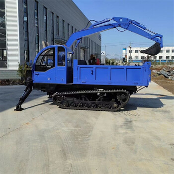 履带运输车带挖掘机自制8吨履带式随车挖新开发挖掘装载一体机