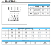飞磁ER系列磁芯材质3C90/3D94飞磁型号ER48/21/21