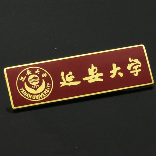 延安大學(xué)胸牌定做琺瑯工藝胸章誠泰