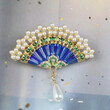 扇形珍珠胸针汉服旗袍配饰中国风礼品厂图片