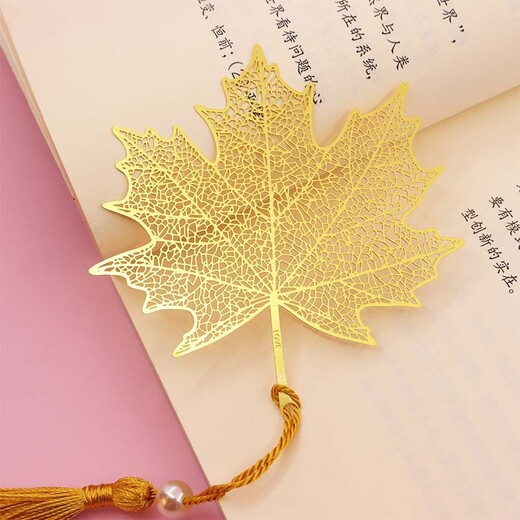 中國風植物葉脈書簽廠家純銅材質