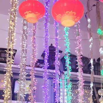 北京街道樹(shù)木亮化燈串串燈小區(qū)公園繞樹(shù)燈led彩燈串七彩變色閃燈