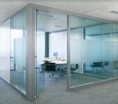 自习室办公室透明钢化玻璃隔断墙安装加工组装百叶窗办公室