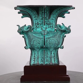 供應(yīng)西安銘文“中國”何尊銅藝品，38厘米高純銅何尊大鼎擺飾
