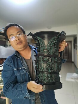 供應(yīng)西安銘文“中國”何尊銅藝品，38厘米高純銅何尊大鼎擺飾