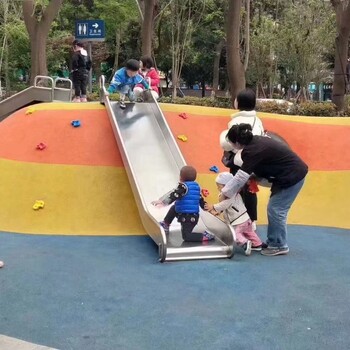 大型不锈钢滑梯定制厂家户外非标无动力儿童游乐设备网红游乐设施