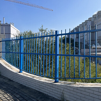 中山小区氟碳漆围栏厂家成品围墙栏杆三横杆栅栏