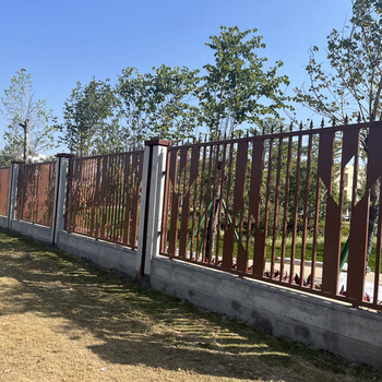 汕头小区带造型围墙护栏氟碳漆锌钢围栏厂家定做